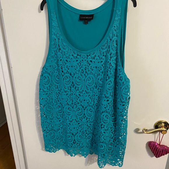 18/20 Lane Bryant turquoise sleeveless shirt - Picture 3 of 8